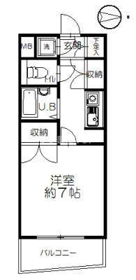イーストピークV(1K/3階)の間取り写真