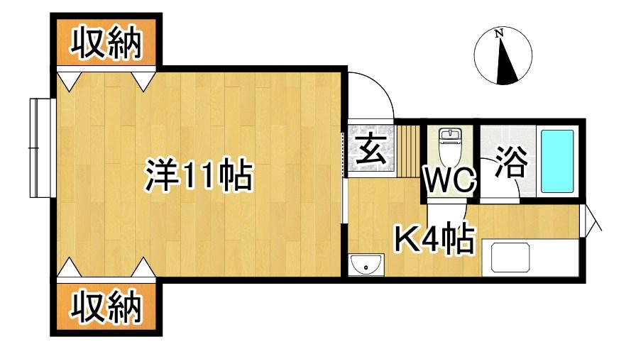 サンフォレスト(1K/2階)の間取り写真