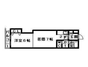 ル・クラシック13B(1DK/3階)の間取り写真