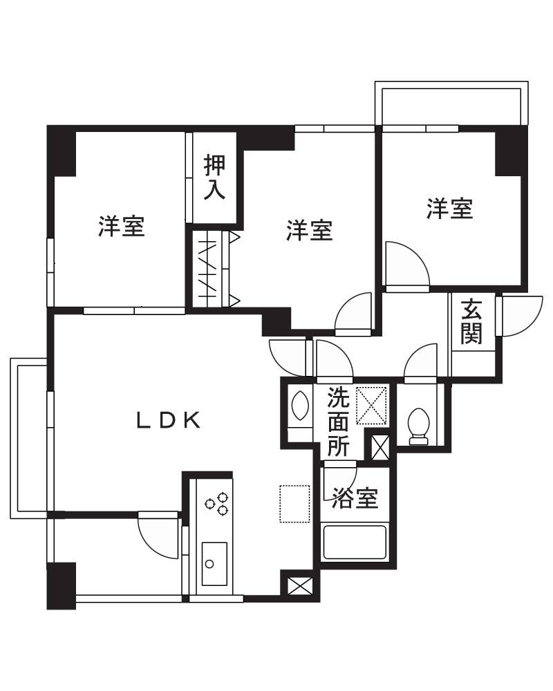琳和クレストコート(3LDK/7階)の間取り写真