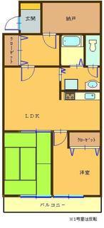 リベラルポート中央(2SLDK/3階)の間取り写真