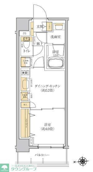 グレーシアフィット羽沢横浜国大(1DK/4階)の間取り写真