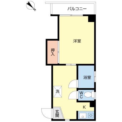 サンヒルズ南馬込(1DK/1階)の間取り写真