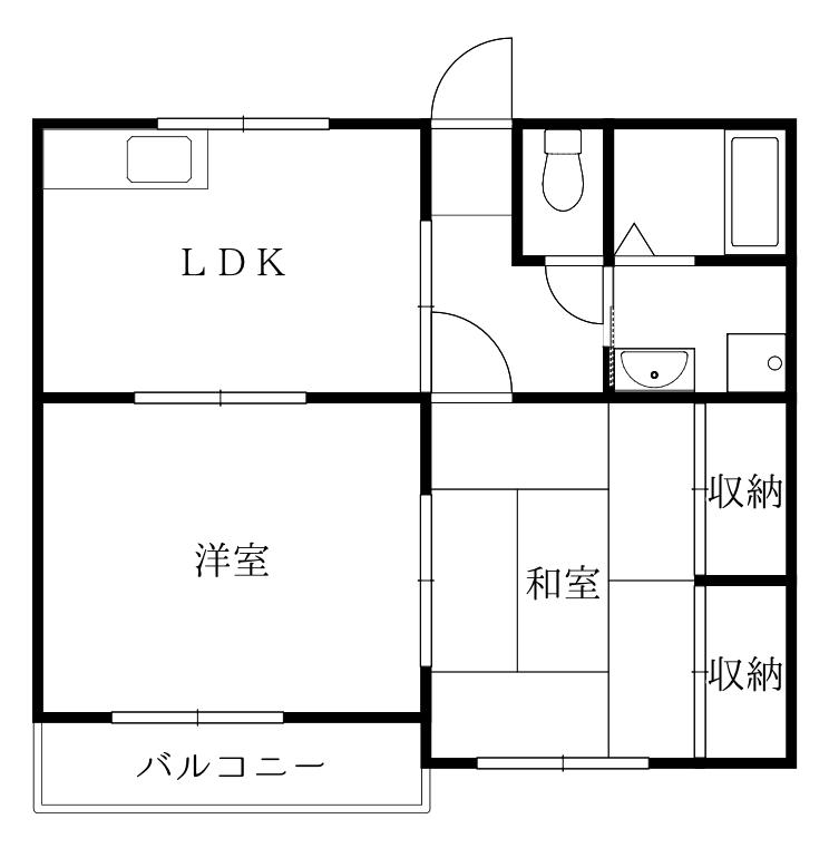 メゾニティプロローグ(2DK/2階)の間取り写真