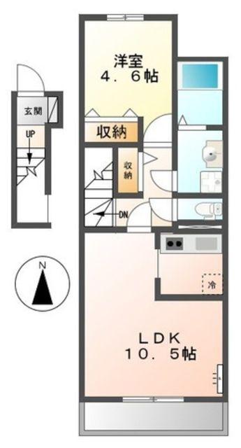 ドロイトMS(1LDK/2階)の間取り写真