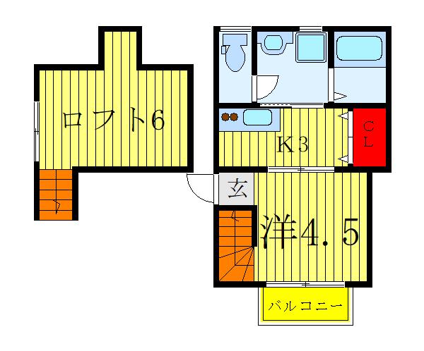 MAREA北町(1K/1階)の間取り写真