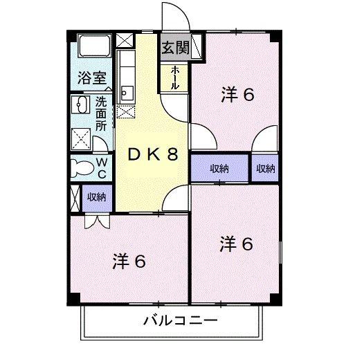 コーポサンシャイン(3DK/1階)の間取り写真