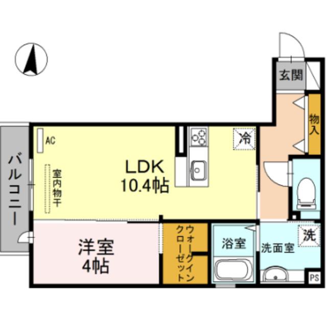 サンドミール高瀬(1LDK/2階)の間取り写真