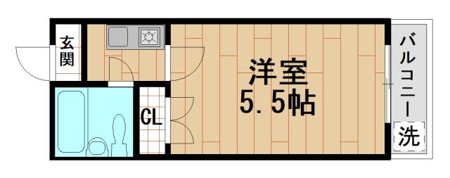 ラフィーネ小若江(1K/2階)の間取り写真