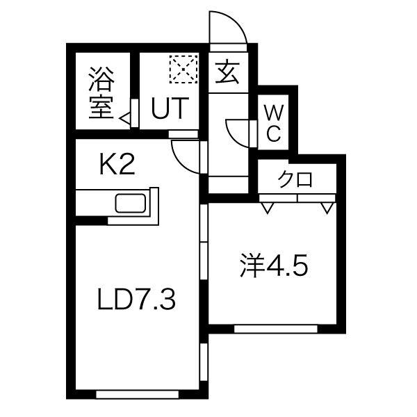 SMANIA(1LDK/4階)の間取り写真