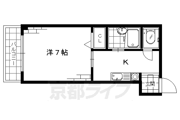 ロジュマン藤井(1K/2階)の間取り写真