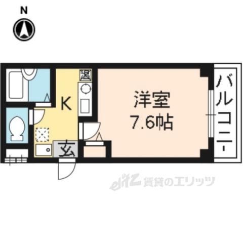 GARE仁王門(1K/3階)の間取り写真