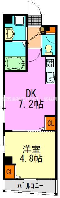 テリアズ港町(1DK/5階)の間取り写真
