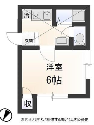 プラーズ愛甲A(1K/2階)の間取り写真
