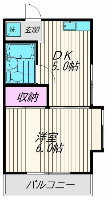アイビーアレイ(1DK/1階)の間取り写真