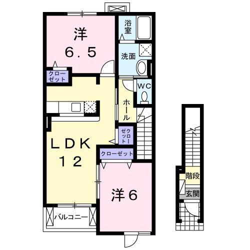 志村横丁IV(2LDK/2階)の間取り写真