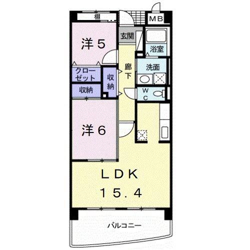 ポルトーネ(2LDK/6階)の間取り写真