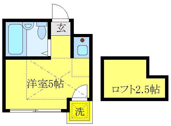 ハイムサンフジ(ワンルーム/2階)の間取り写真