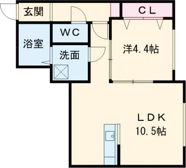 イースト BLUE(1LDK/1階)の間取り写真