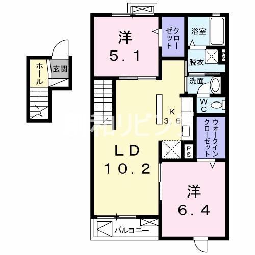 アルペジオ(2LDK/4階)の間取り写真