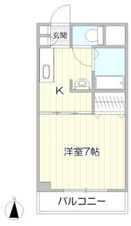 なかきやBLD(1K/3階)の間取り写真
