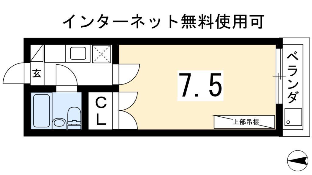 ギャロップみやざき(1K/2階)の間取り写真