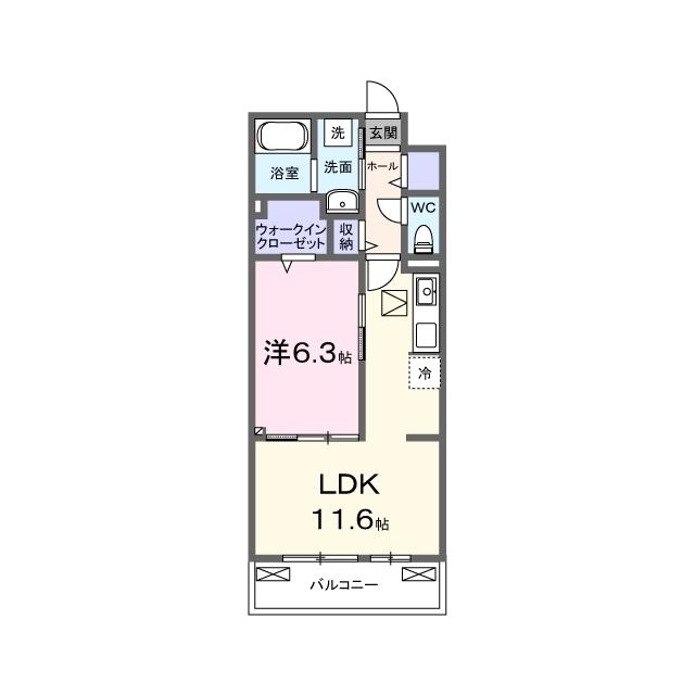 AXIS26(1LDK/1階)の間取り写真