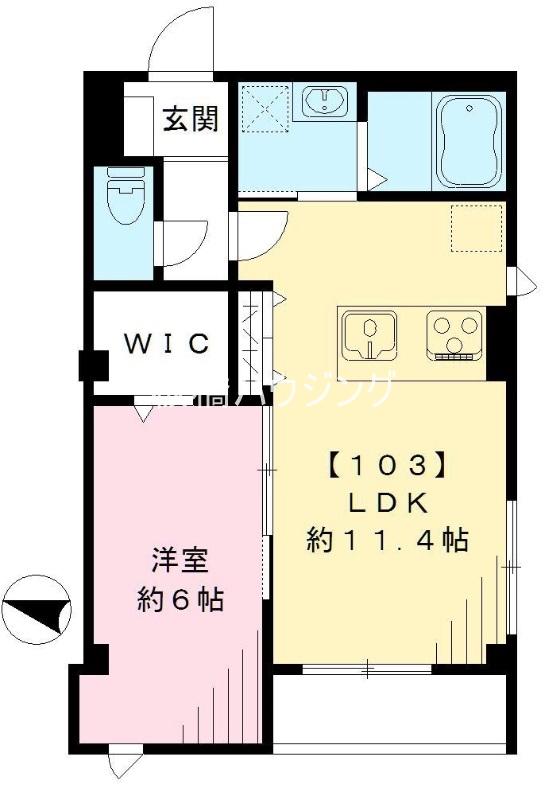 ノースサイドイレブン ノース SIDE 11(1LDK/3階)の間取り写真