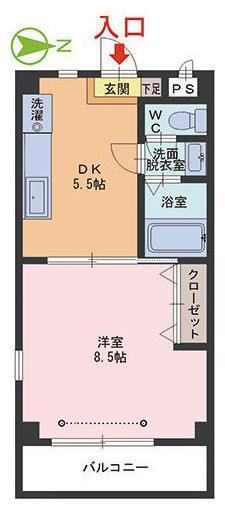 ジュネス光陽(1DK/1階)の間取り写真