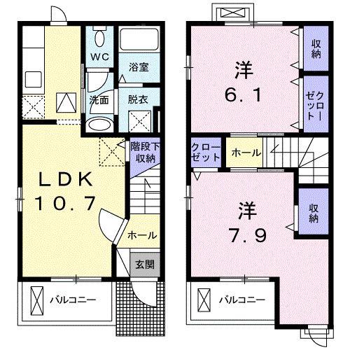 CROSS ROAD I 101(2LDK/1階)の間取り写真