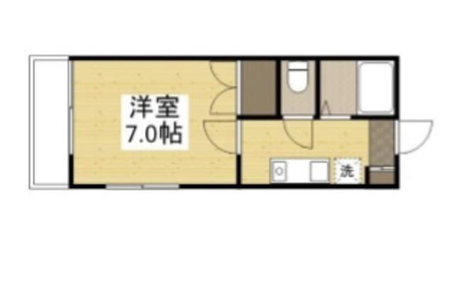デュエル総社C棟(1K/2階)の間取り写真