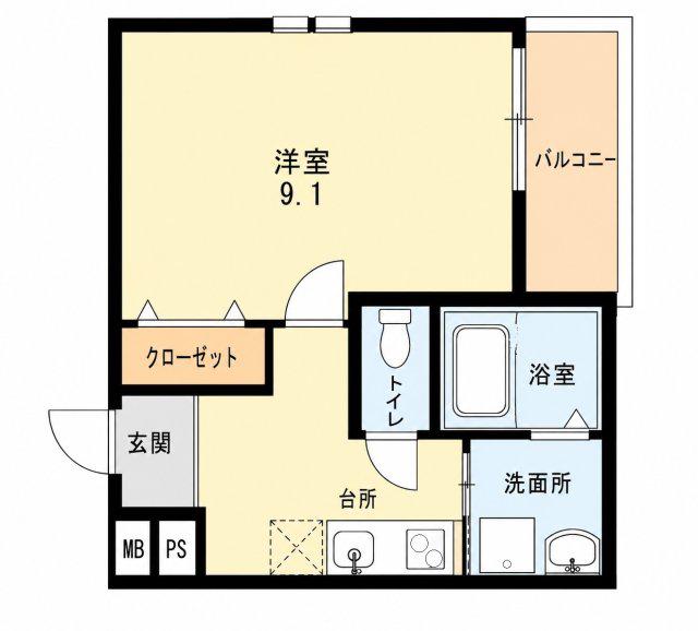 フジパレス西宮段上町(1K/2階)の間取り写真