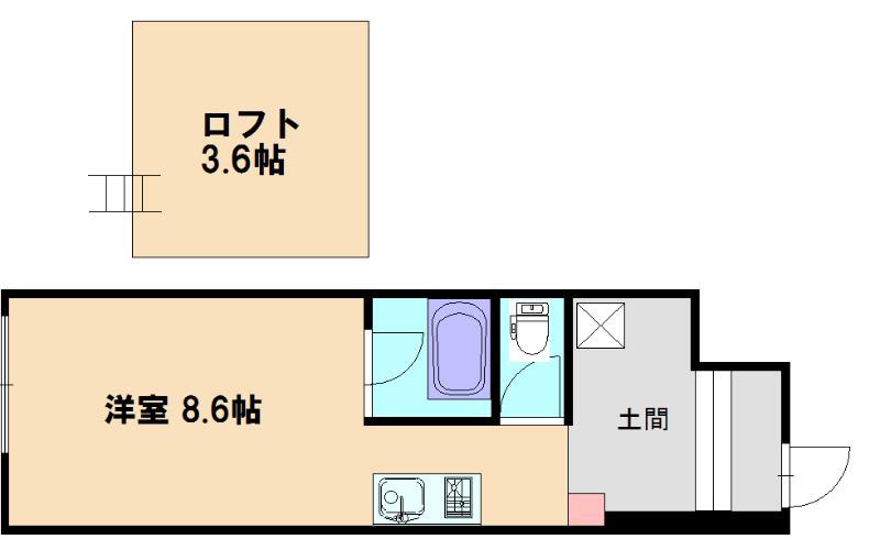 アイリーフ室見(ワンルーム/1階)の間取り写真