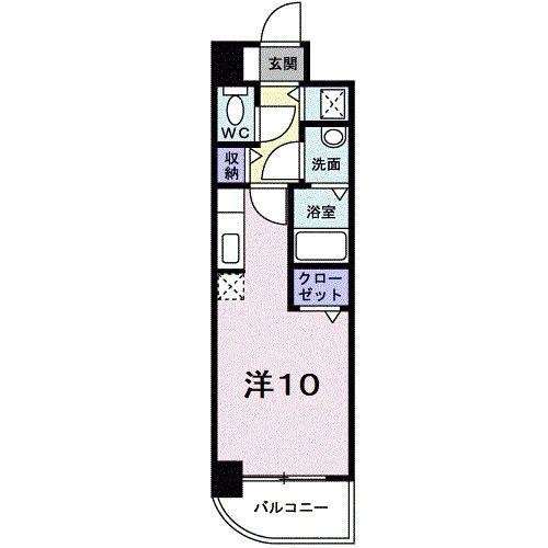 ヴァレ谷上(1K/2階)の間取り写真