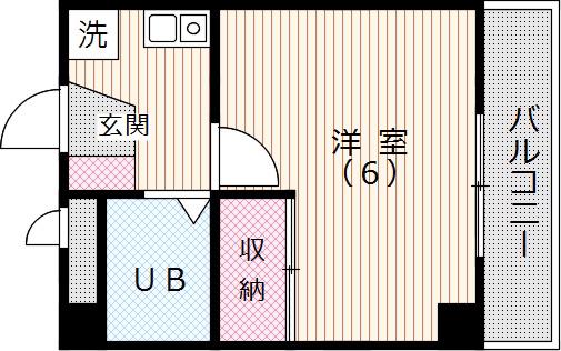 メゾン飯田橋(1K/3階)の間取り写真