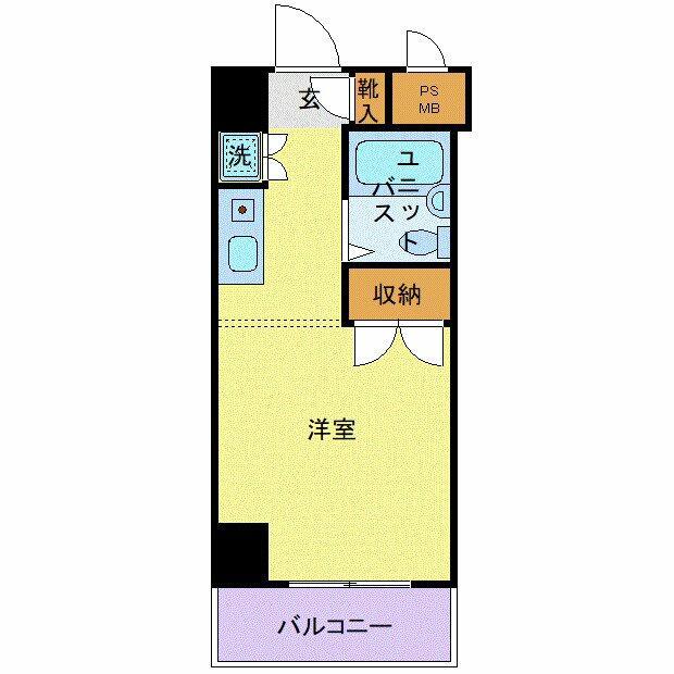 スカイコート世田谷用賀(ワンルーム/4階)の間取り写真