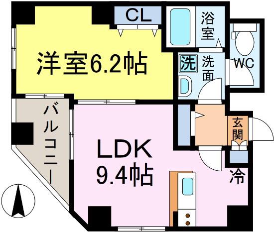 ブロンシュ新小岩(1LDK/2階)の間取り写真