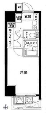 メインステージ西麻布(1K/2階)の間取り写真