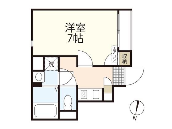 レオネクストアベニール(1K/1階)の間取り写真