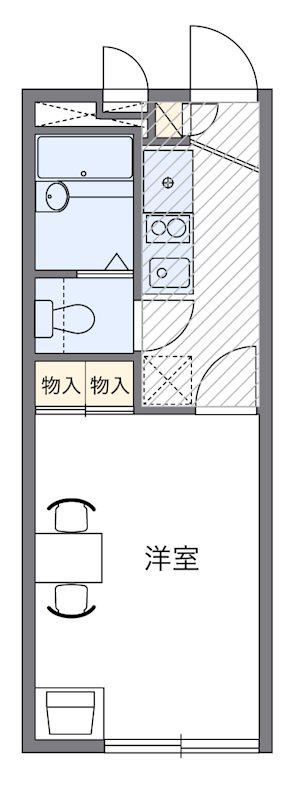 HIKARI(1K/2階)の間取り写真