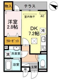 AUDREY(1DK/1階)の間取り写真