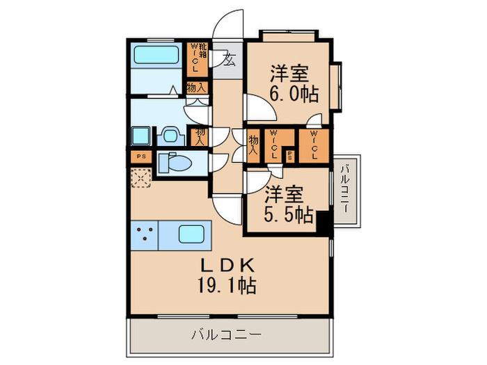 第11ケイコーマンション駅南(1LDK/6階)の間取り写真
