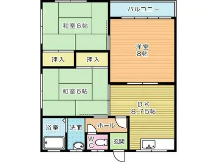 レグルスNUKI(3DK/2階)の間取り写真