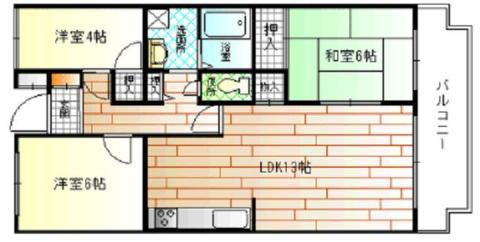 アルベーロわせい(3LDK/4階)の間取り写真