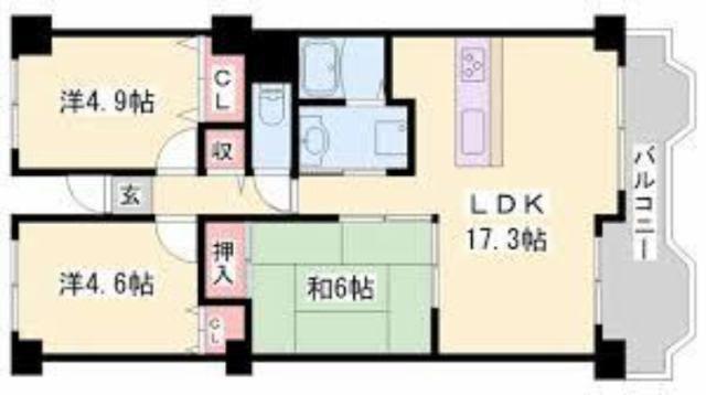 シャトゥ・ブランシェ(3LDK/11階)の間取り写真