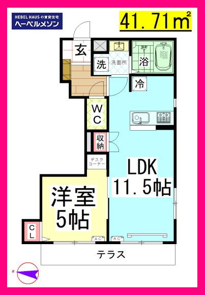 AF イースト COURT(1LDK/1階)の間取り写真
