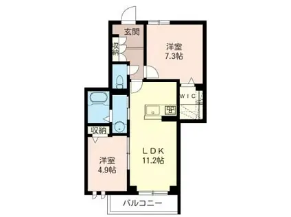 リブレ・ソレアード(2LDK/3階)の間取り写真