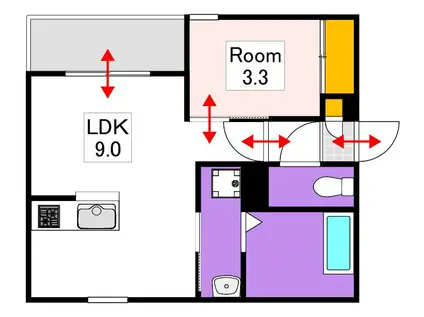 REGALEST 東島田III(1LDK/3階)の間取り写真