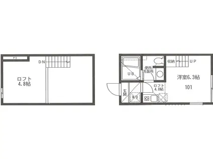 ブラッサム川崎(ワンルーム/2階)の間取り写真