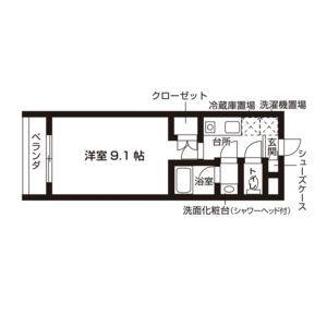 セレスティアル大曽根(1K/4階)の間取り写真